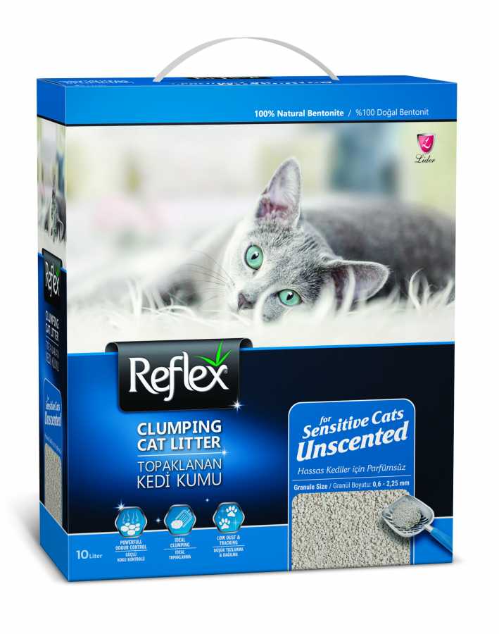 Reflex Hassas Kediler İçin Parfümsüz Topaklanan Kedi Kumu 10 Lt