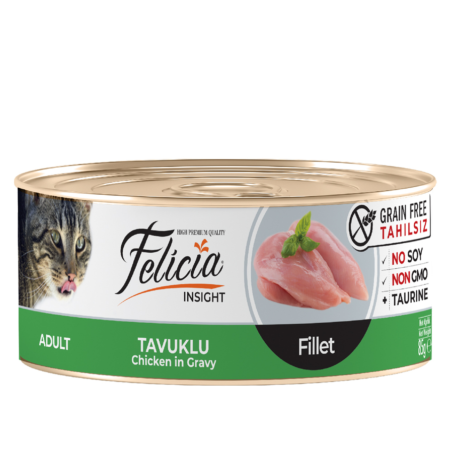 Felicia Tahılsız 85 gr Tavuklu Fileto Yaş . Kedi Maması