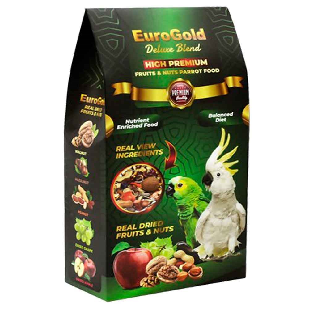 EuroGold Deluxe Blend Meyveli ve Kuruyemişli Papağan Yemi 650 Gr