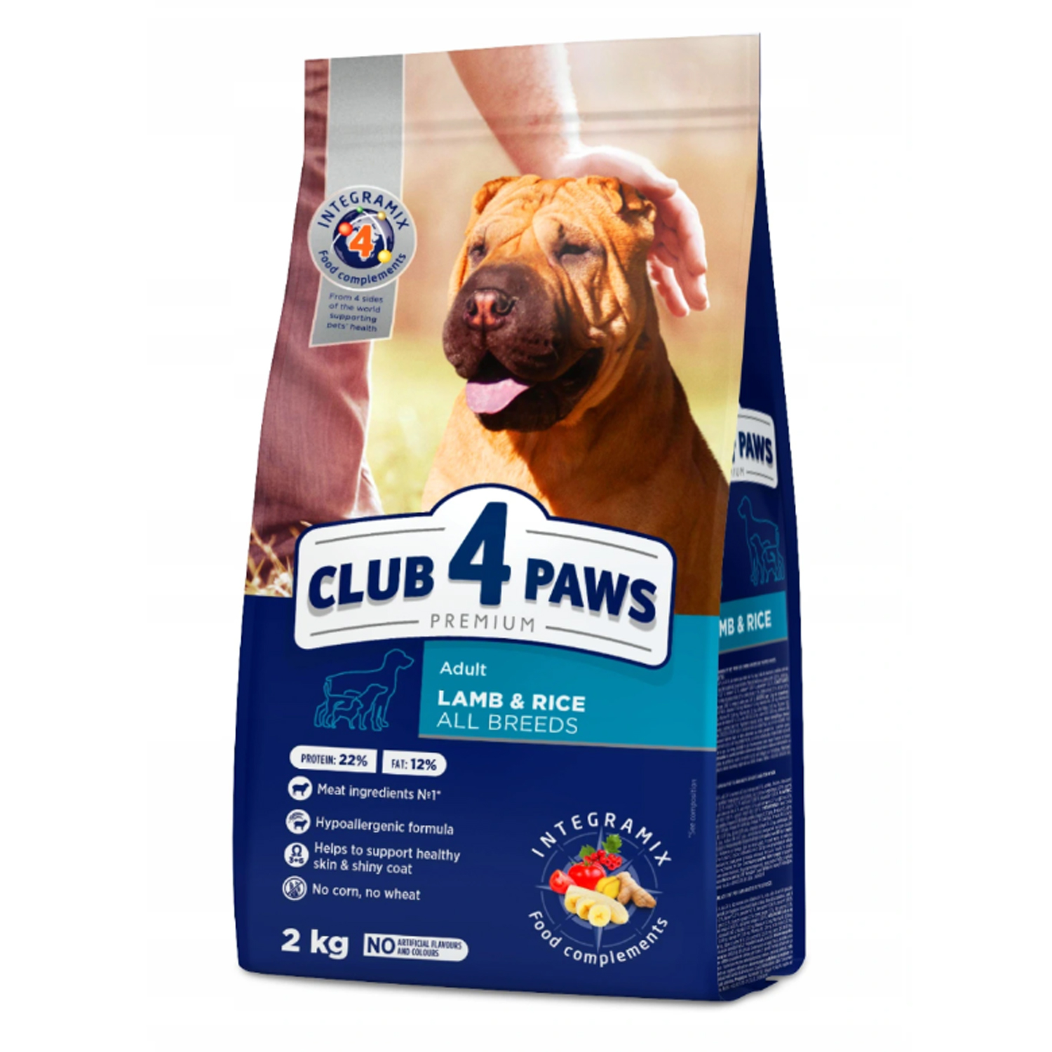 Club4Paws Premium Kuzu Etli Pirinç Yetişkin Köpek Maması 2 Kg