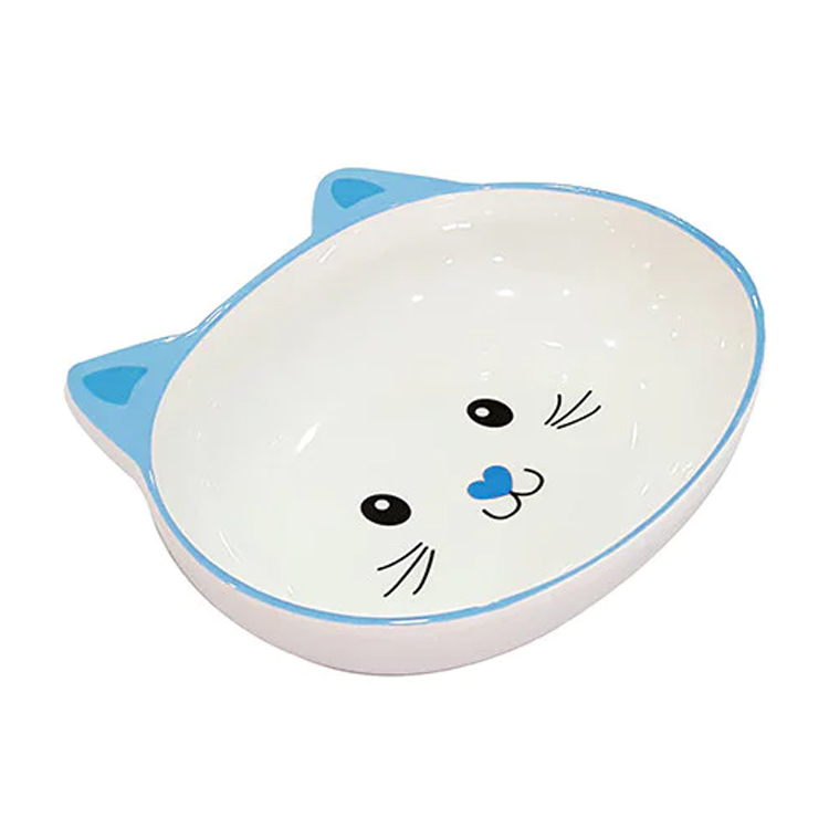 EuroCat Melamin Mama Kabı Kedi Suratı Şeklinde Mavi 300 Ml