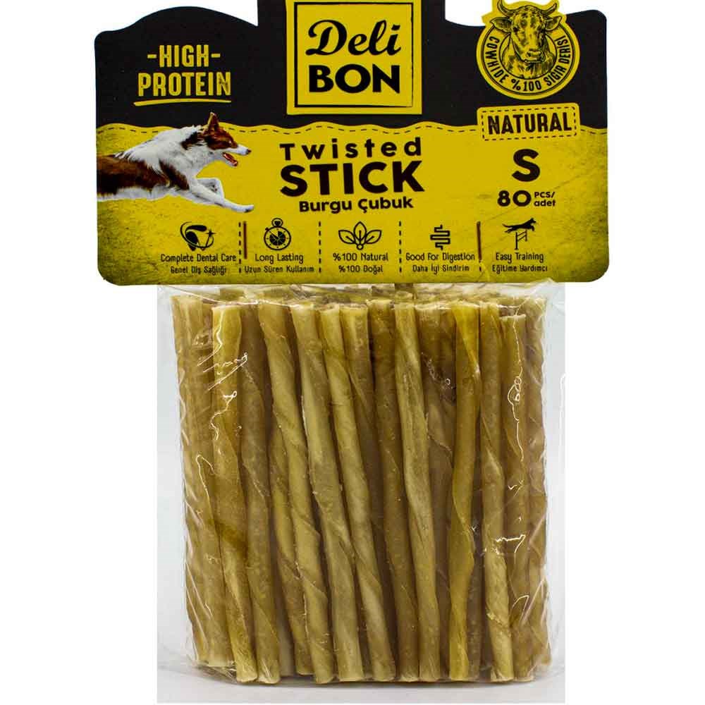 DeliBon Köpek Ödül Kemiği Burgu Çubuk İnce 80 Ad Natural