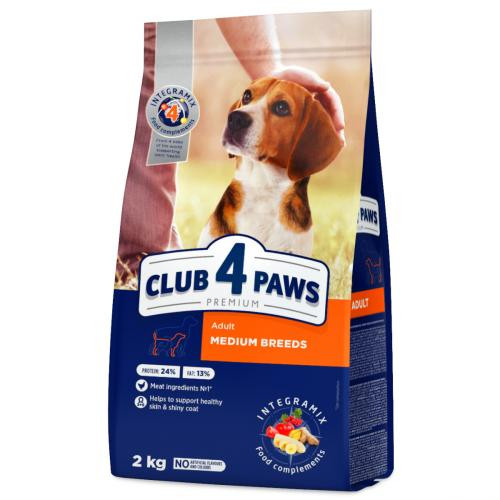 Club4Paws Premium Tavuklu Orta Irk Yetişkin Köpek Maması 2 Kg