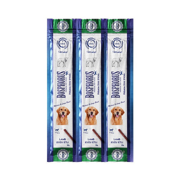 Bosphorus Kuzu Etli Orta ve Büyük Irk Köpek Ödül Çubuğu 30gr (3'lü)