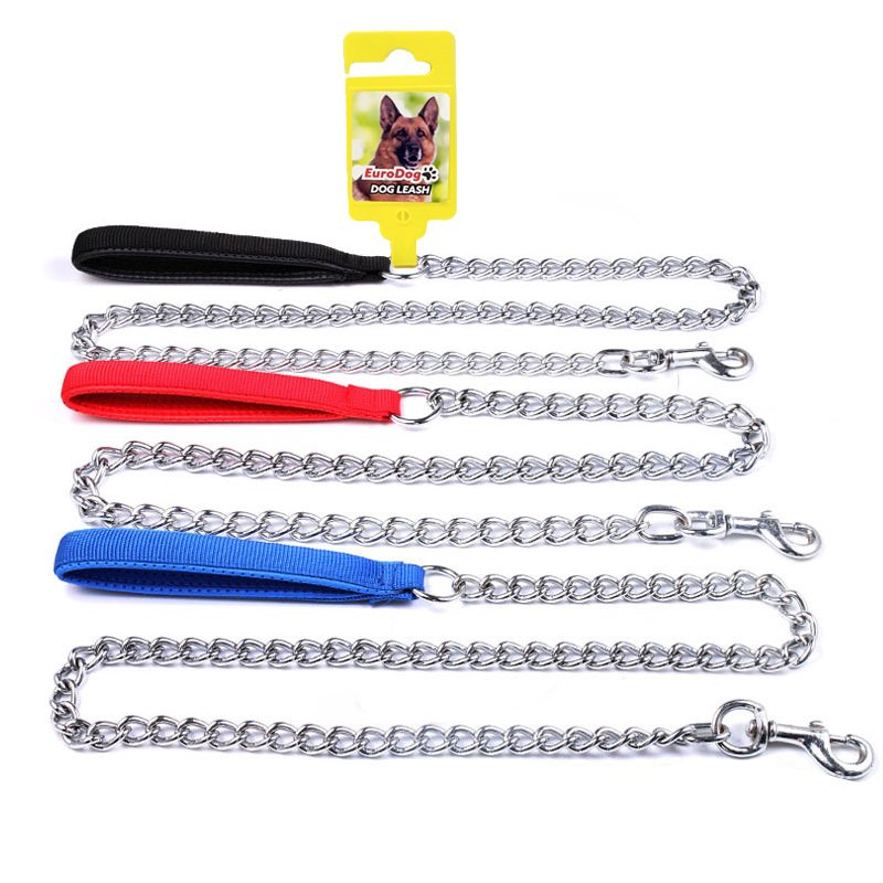 EuroDog Yumuşak Saplı Zincir El Tasma 3,5 mm 120 cm