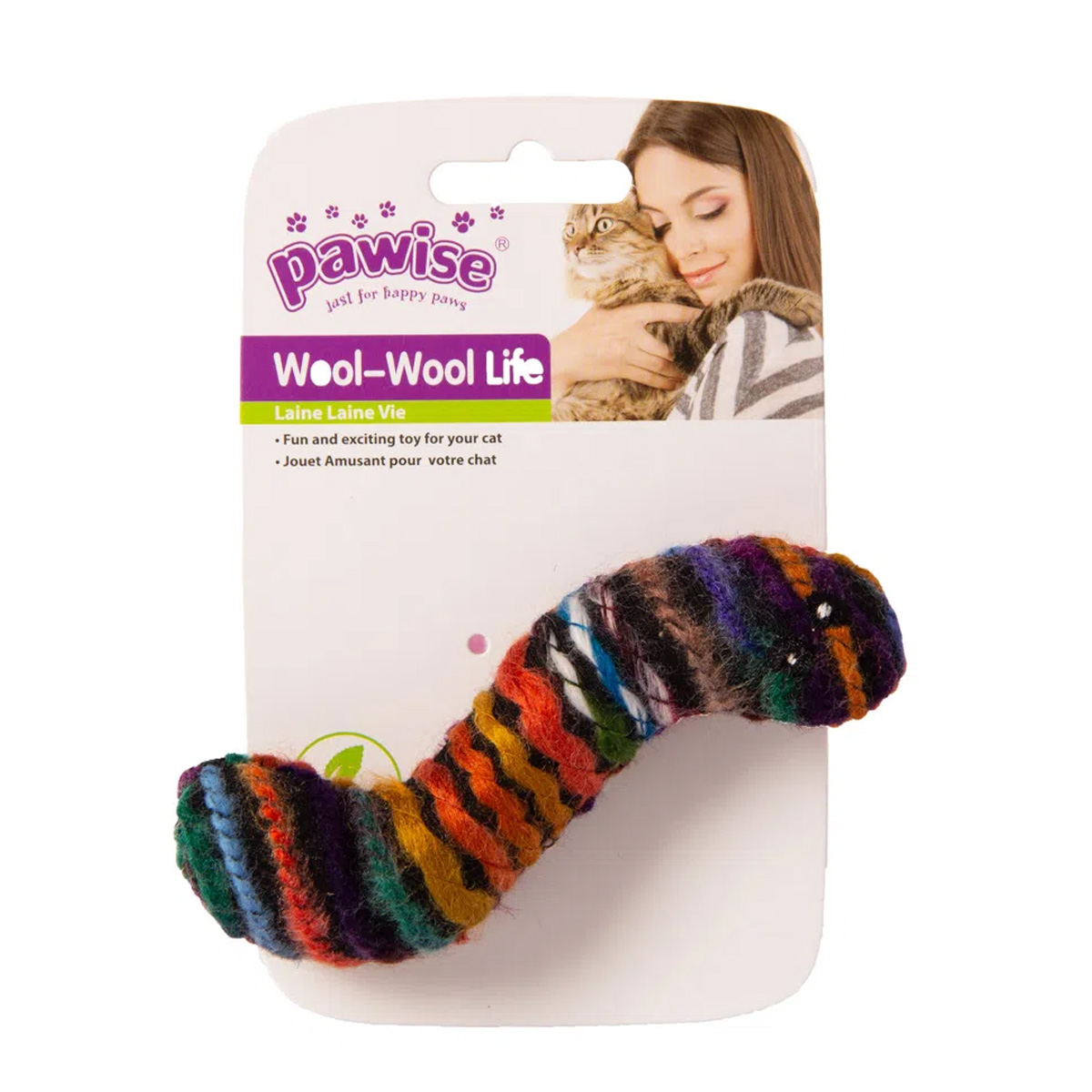 Pawise Yün Kurtçuk Kedi Oyuncağı 14cm (Karışık Renkli)