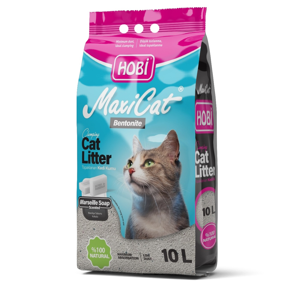 Hobi Sabun Kokulu Topaklaşan Bentonit Kedi Kumu İnce Taneli 10 lt
