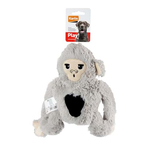Karlie Peluş Maymun Köpek Oyuncağı 21cm (Gri)