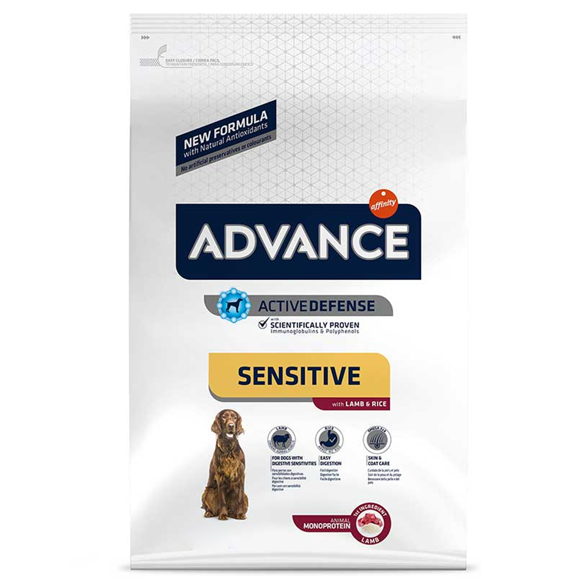 Advance Sensitive Yetişkin Kuzulu Pirinçli Köpek Maması 12 Kg