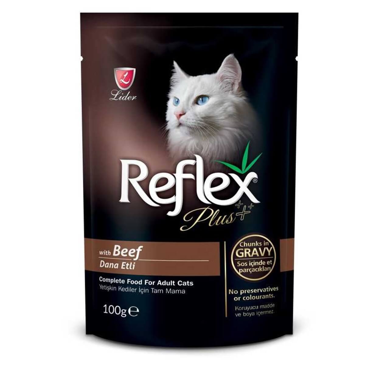 Reflex Plus Pouch Parça Etli Biftekli Kedi Konservesi 100gr