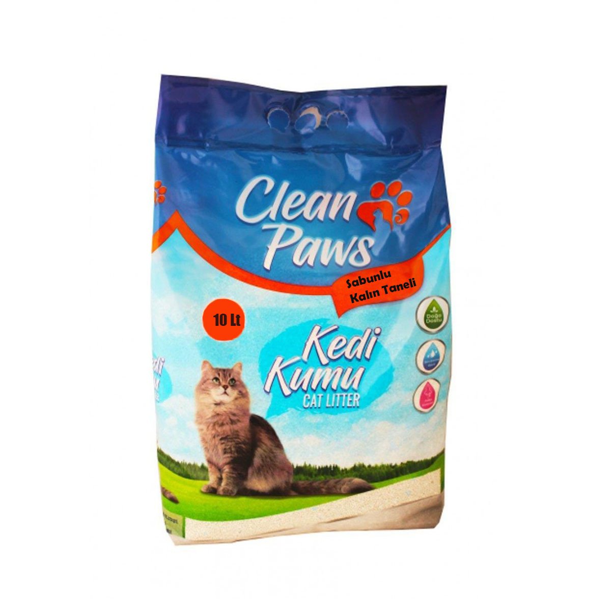 Clean Paws Sabun Kokulu İnce Taneli Topaklaşan Kedi Kumu 10 Litre