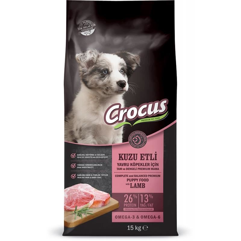 Crocus Kuzulu ve Pirinçli Yavru Köpek Maması 15KG