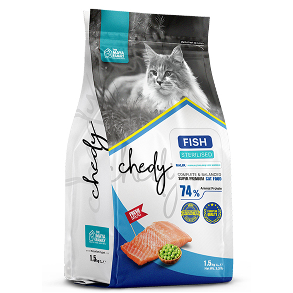 Chedy Balık Etli Kısırlaştırılmış Kedi Maması 1.5 Kg
