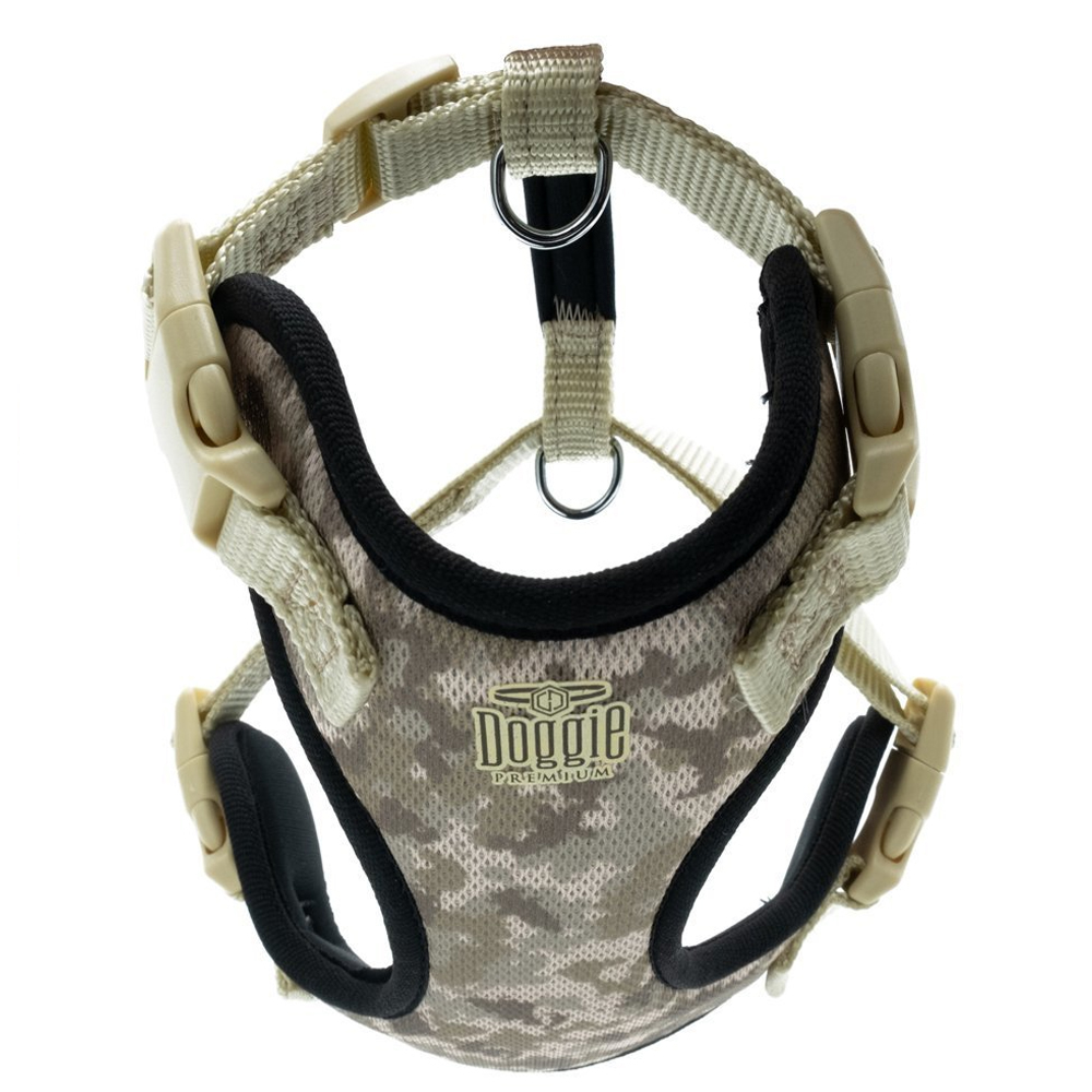 Doggie Havalı Dokumadan El Yapımı Köpek Göğüs Tasması L-2x55-65cm - Camo