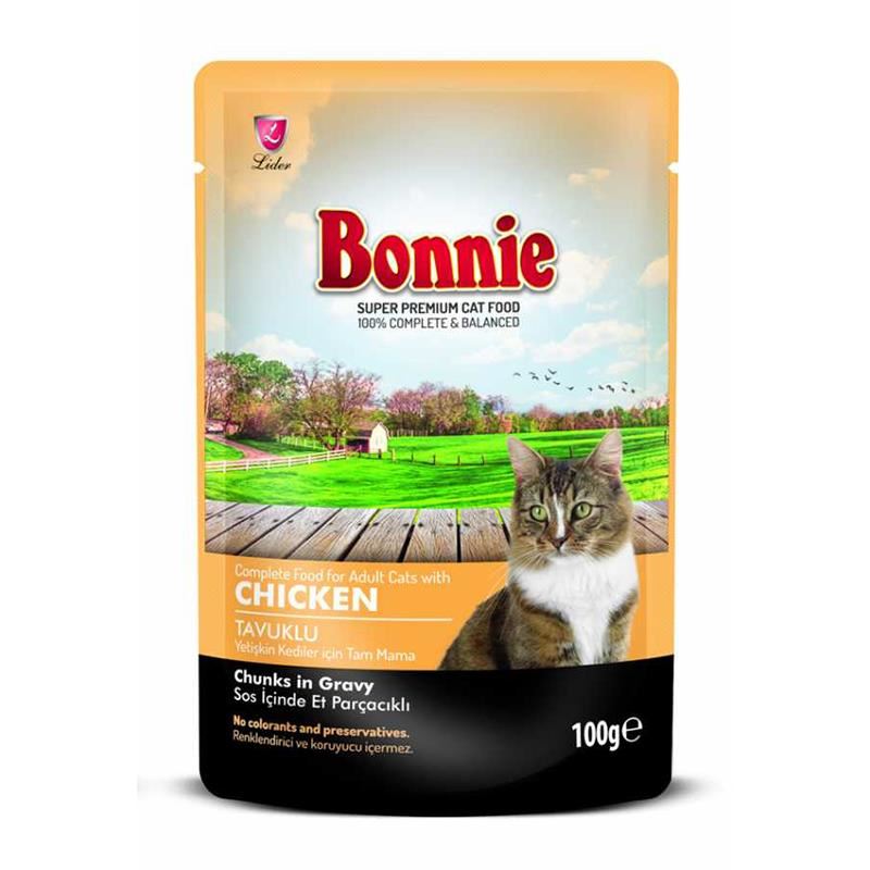 Bonnie Pouch Tavuk Etli Gravy Kedi Konserve 100 Gr