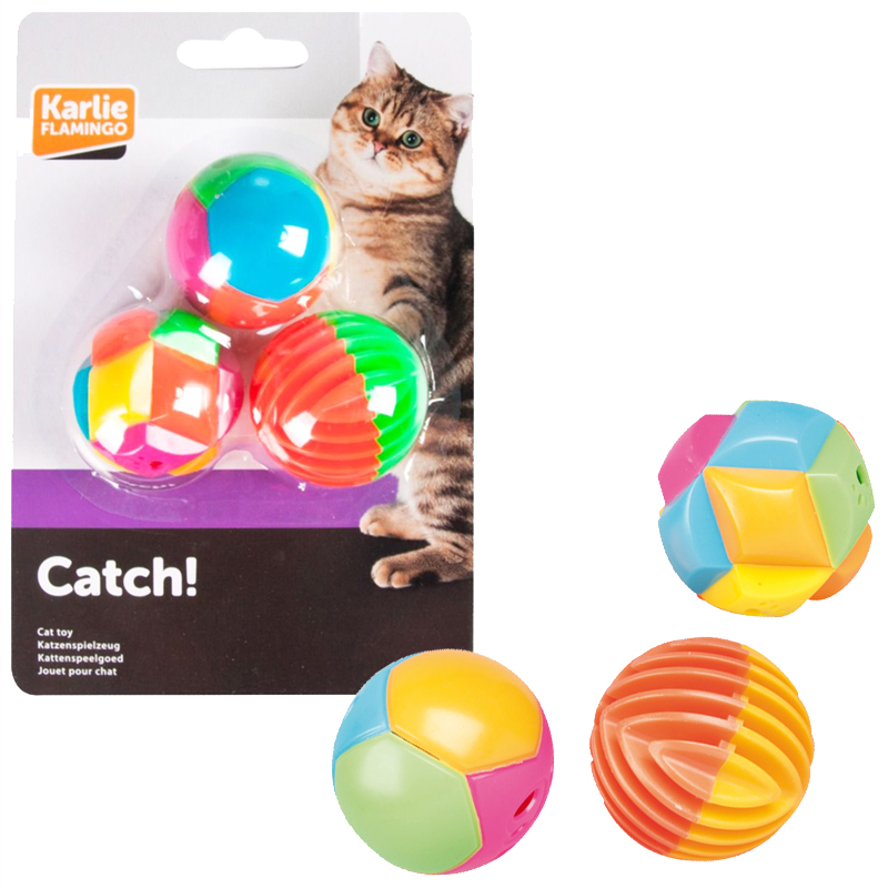 Karlie Plastik Top Kedi Oyuncağı 4cm (3'lü)