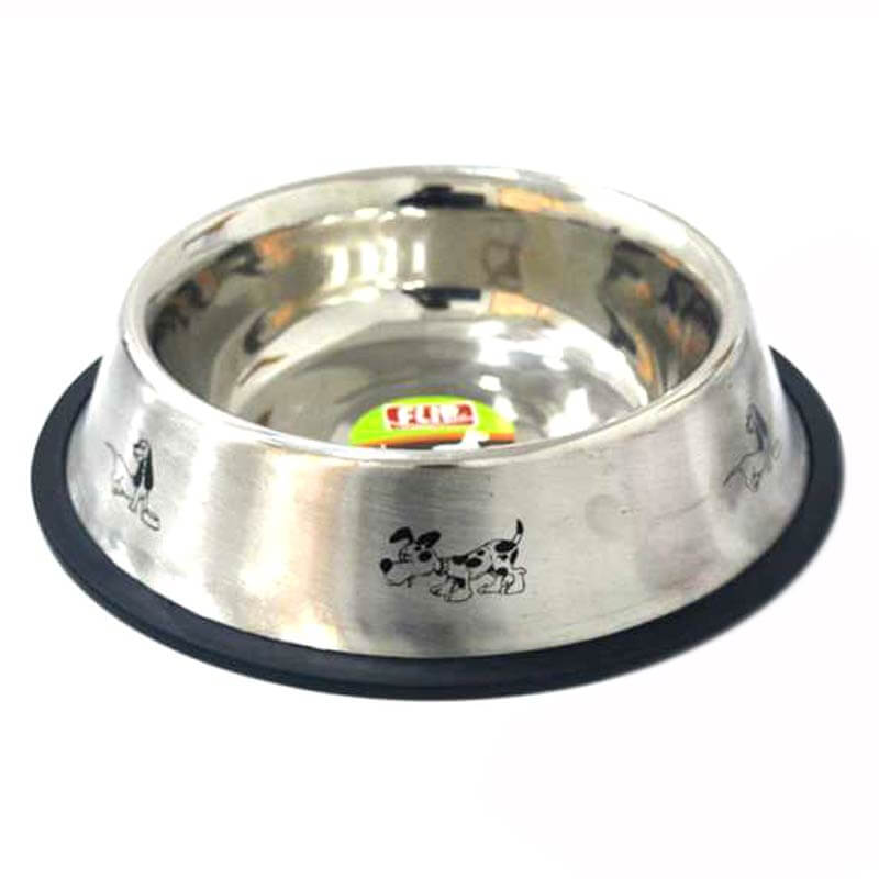 Flip Pet Desenli Çelik Kedi Köpek Mama Ve Su Kabı 220 ml