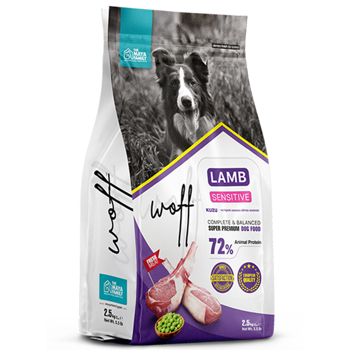 Woff Sensitive Kuzu Etli Yetişkin Köpek Maması 2.5 KG