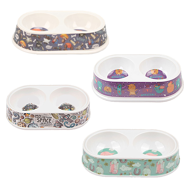 Bobo Kedi & Köpek Melamin Mama Kabı İkili 150 mL (Karışık Renk/Desenlerde)