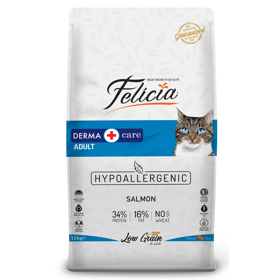 Felicia Az Tahıllı Yetişkin Somonlu HypoAllergenic Kedi Maması 12 Kg