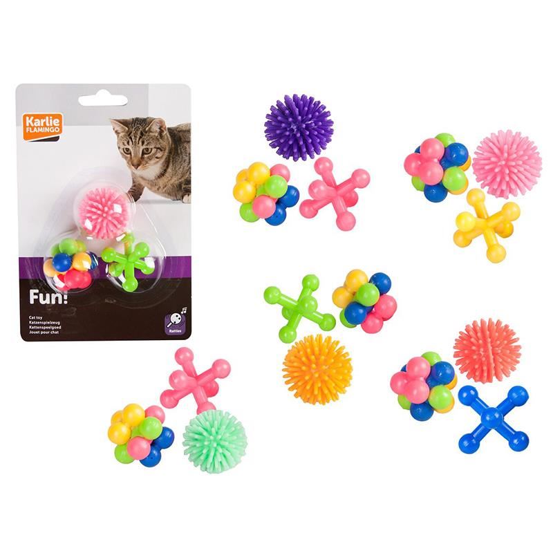 Karlie Kauçuk Kedi Oyuncakları 4cm 3lü