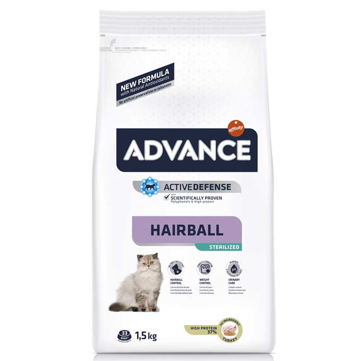 Advance Sterilized Hairball Hindili Kısırlaştırılmış Kedi Maması 1.5 Kg
