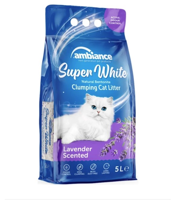 Ambiance Lavanta Kokulu Topaklanan Doğal Bentonit Kedi Kumu 10 Lt