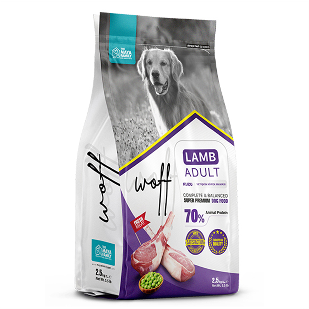 Woff Kuzu Etli Yetişkin Köpek Maması 2.5 Kg