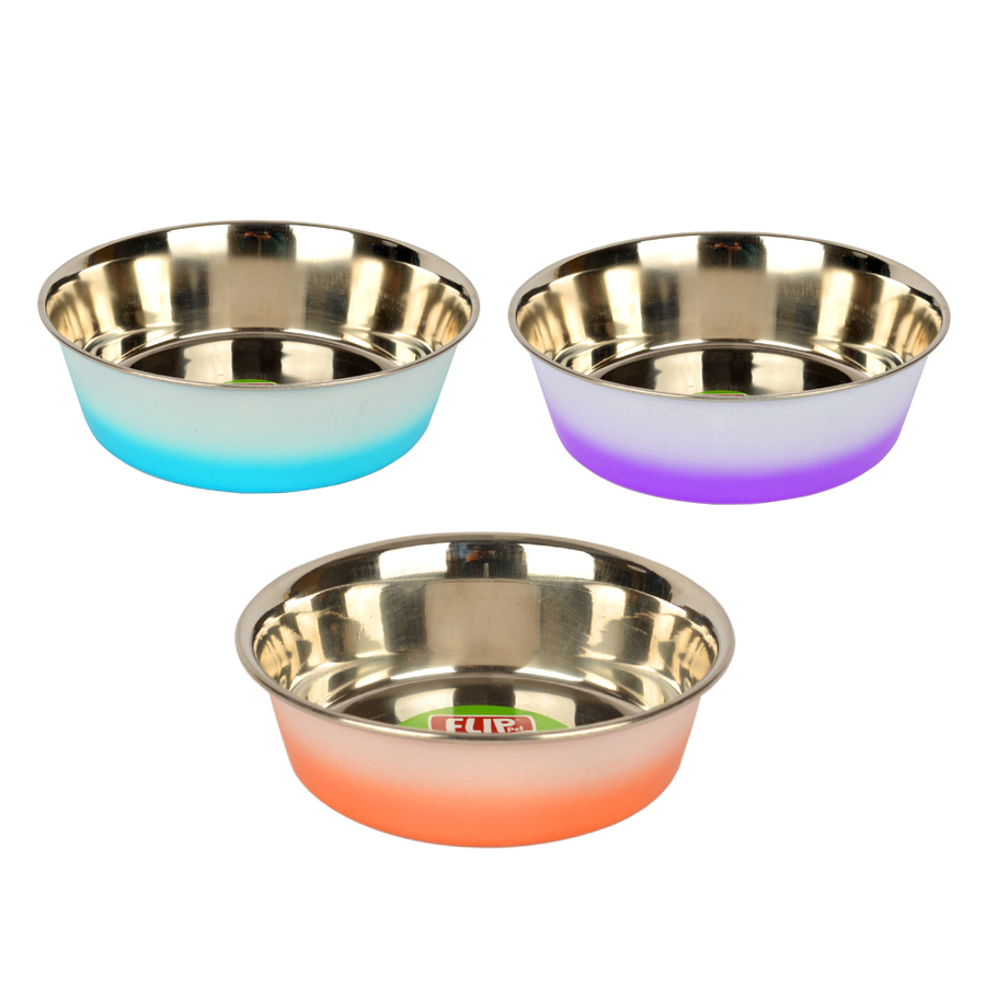 Flip Çift Renkli Çelik Mama Kabı 20 cm