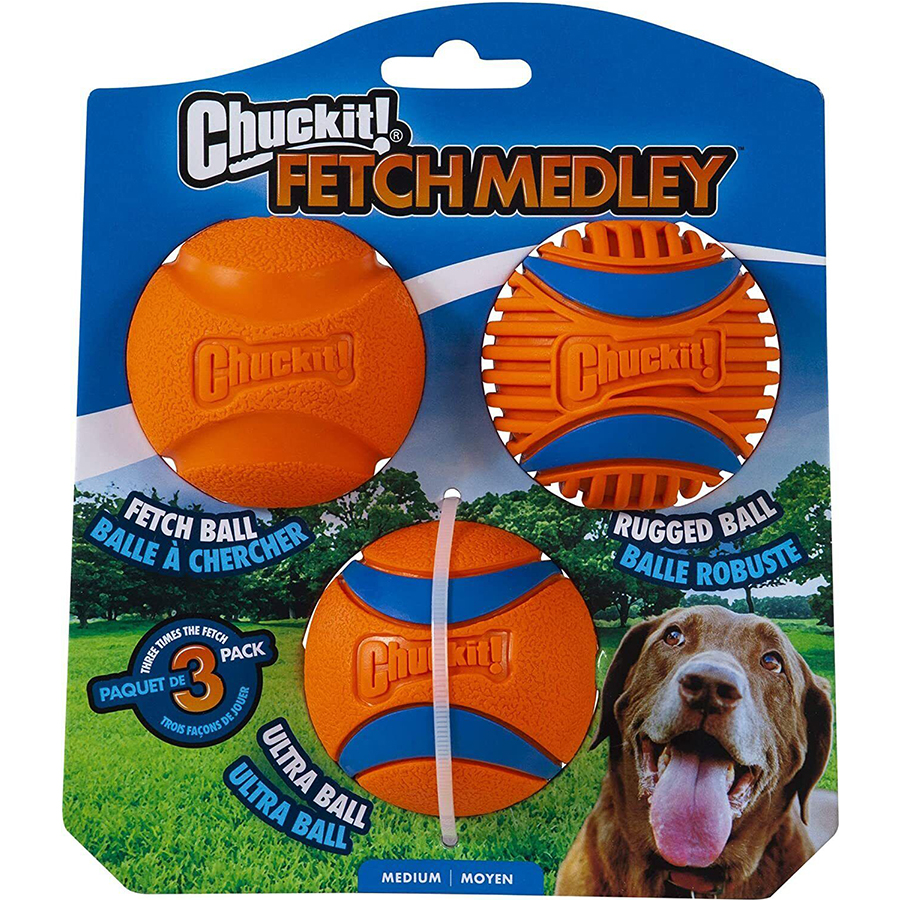 ChuckIt! Fetch Medley 3'lü Köpek Oyun Topu Seti (6.5 cm - 3 Adet)