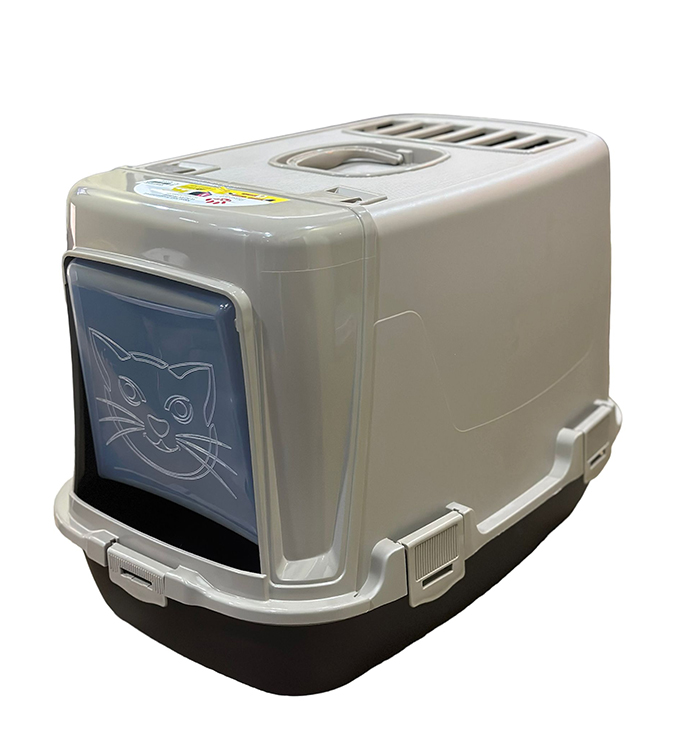 Plast Art Kapalı Kedi Kedi Tuvaleti Gri 38*60*45,5 Cm