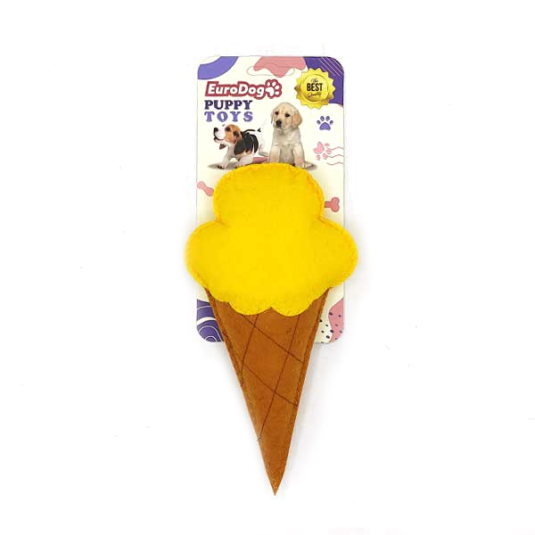 EuroDog Puppy Pet Toys Sarı Dondurma Şeklinde Köpek Oyuncağı