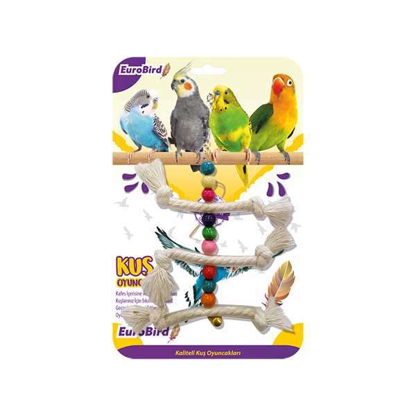 EuroBird Kuş Oyuncağı Üçlü İp Merdiven