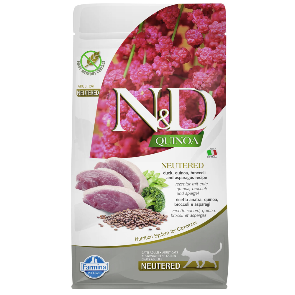 N&D Quinoa - Neutered Ördekli ve Kinoalı Tahılsız Kısırlaştırılmış Kedi Maması 300gr