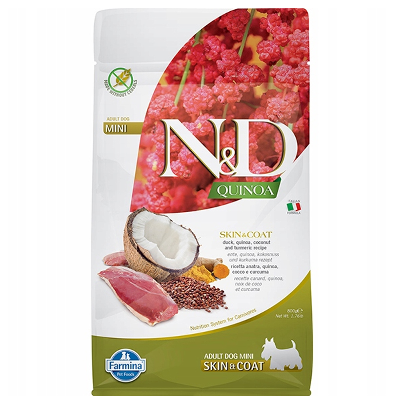 N&D Quinoa - Skin&Coat Ördekli ve Kinoalı Deri ve Tüy Sağlığı İçin Küçük Irk Yetişkin Köpek Maması 800gr