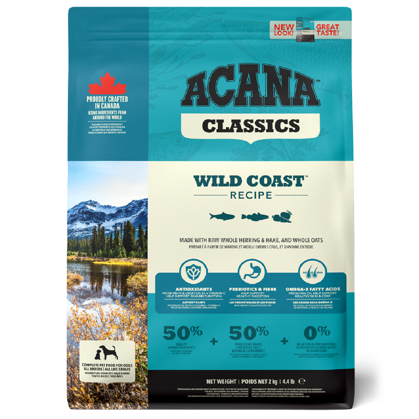 Acana Classics - Wild Coast Ringa Balıklı Düşük Tahıllı Yetişkin Köpek Maması 2KG