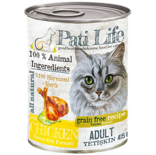 Pati Life Tavuk Etli Yetişkin Kedi Konservesi 415 Gr