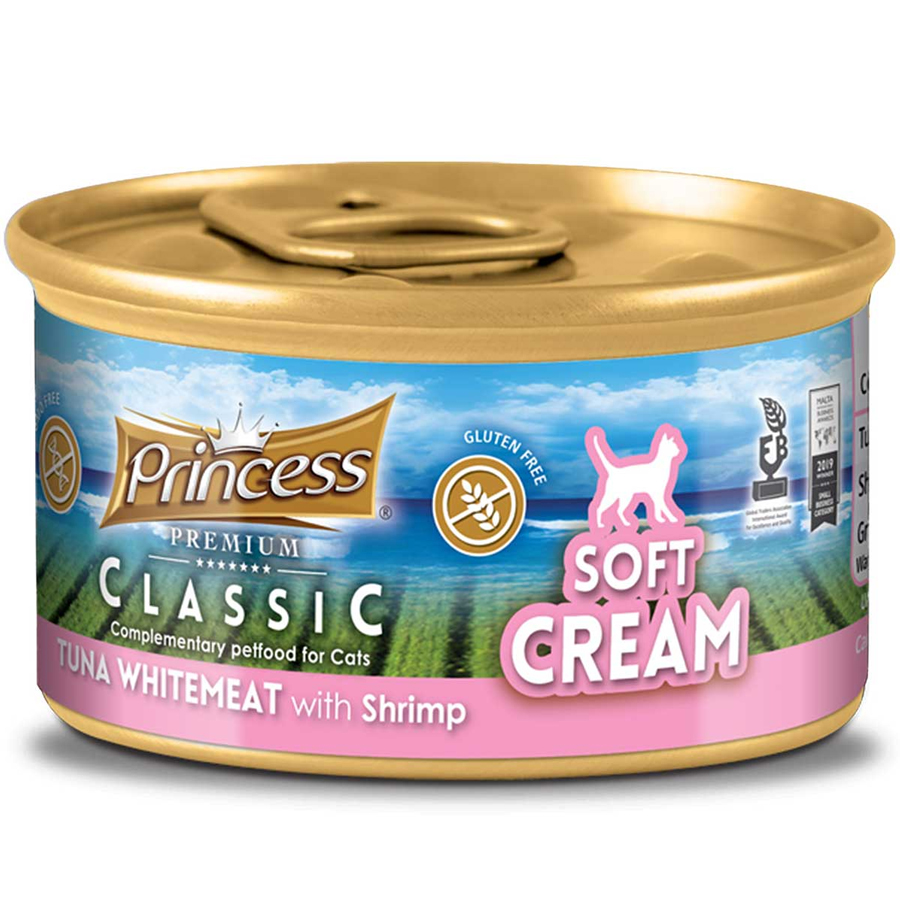 Princess Classic Soft Cream Beyaz Ton Balıklı ve Karidesli Yetişkin Kedi Sıvı Krema 50gr