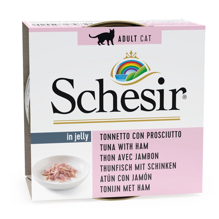 Schesir Jelly - Ton Balıklı ve Jambonlu Yetişkin Kedi Konservesi 85gr