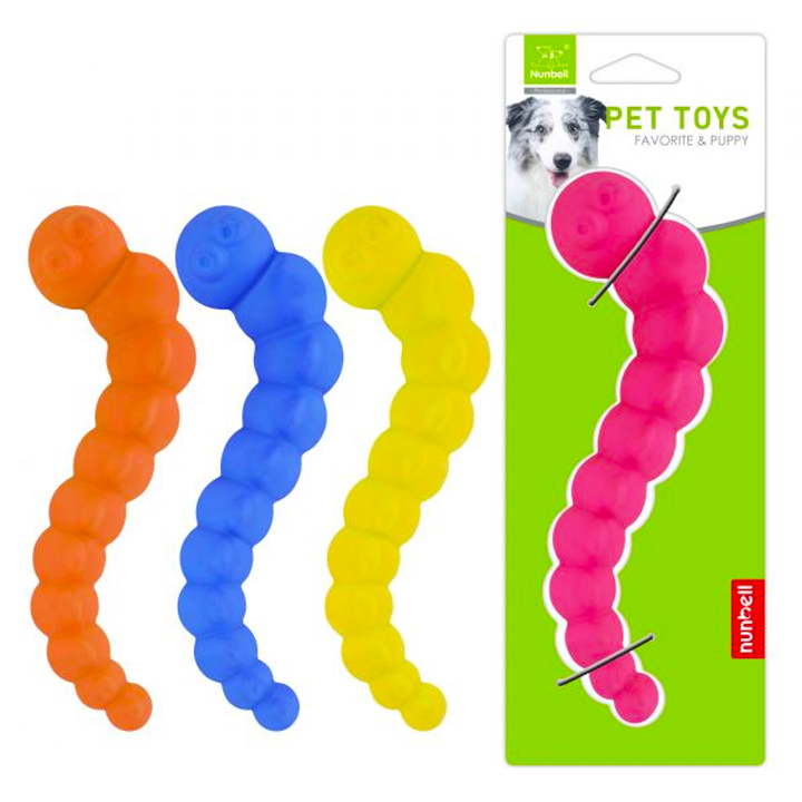 Nunbell Plastik Tırtıl Köpek Oyuncağı 15CM (Karışık Renklerde)