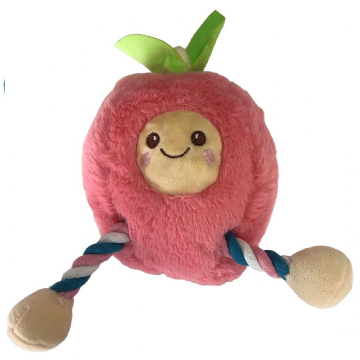 Nunbell Diş İpli Şeftali Şeklinde Peluş Köpek Oyuncağı 10x14cm