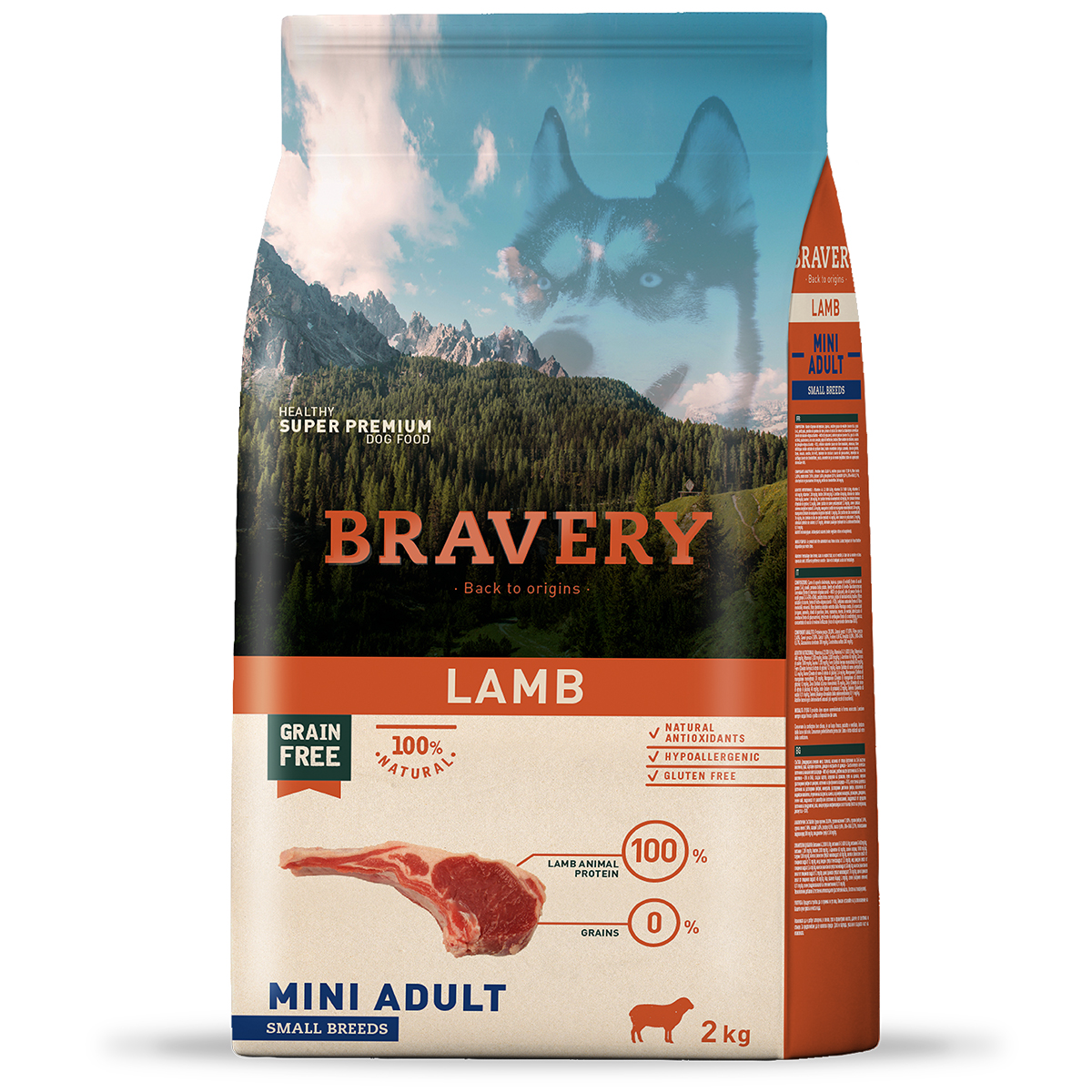 Bravery Kuzulu Küçük Irk Tahılsız Yetişkin Köpek Maması 2 Kg