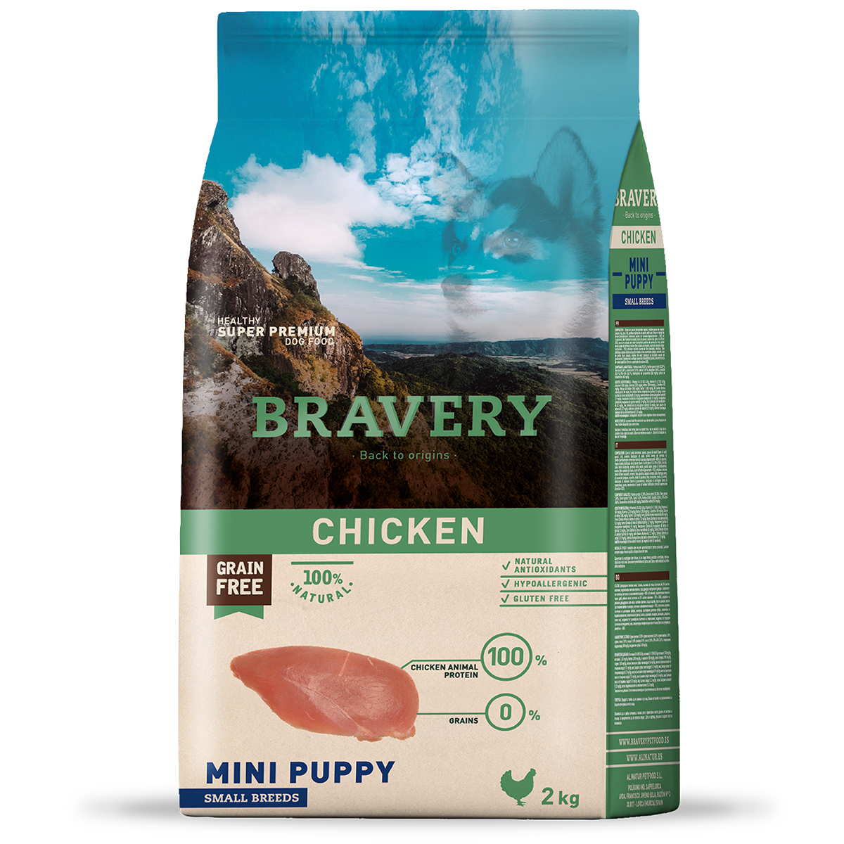 Bravery Tavuklu Tahılsız Küçük Irk Yavru Köpek Maması 2 kg