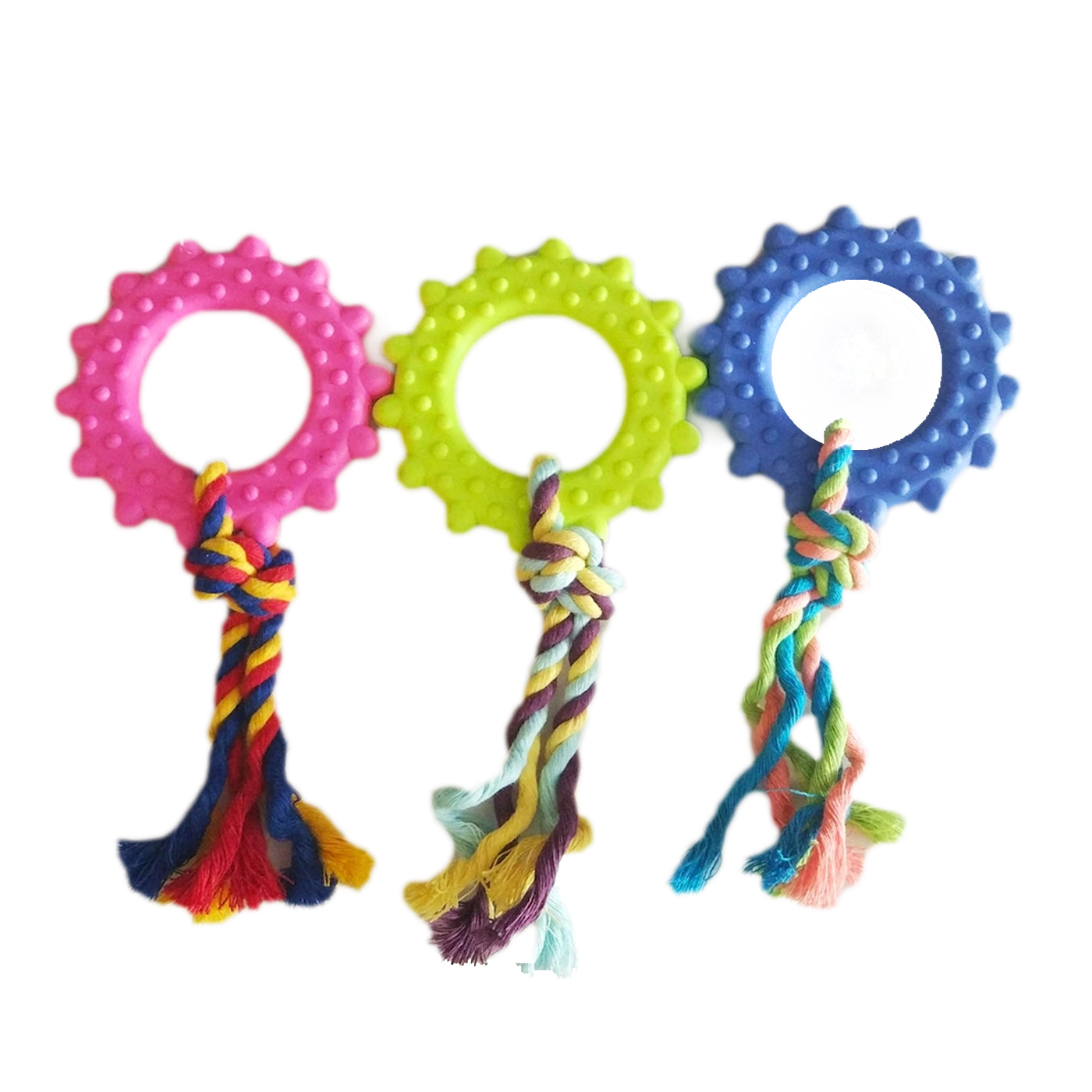 Can's Yeşil Kauçuk İpli Daire Köpek Diş Kaşıma Oyuncağı 8cm