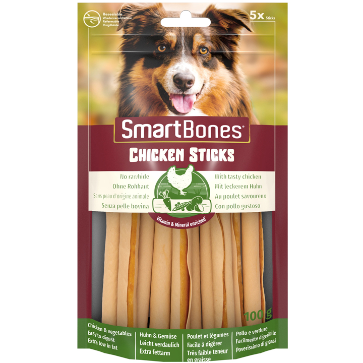 Smart Bones Tavuklu Sticks Köpek Ödülü Çiğneme Kemiği 5'li (100 gr)
