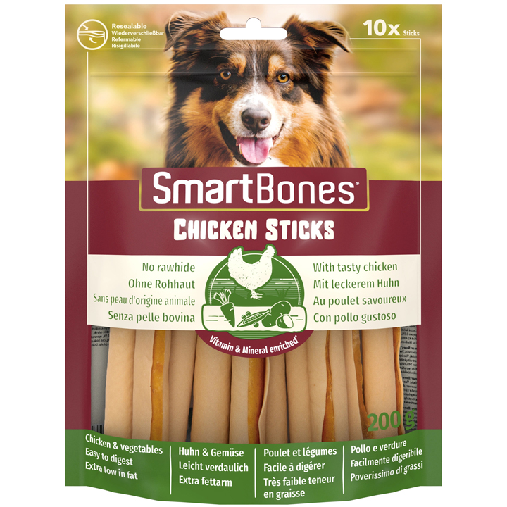 Smart Bones Tavuklu Sticks Köpek Ödülü Çiğneme Kemiği 10'lu (200 gr)