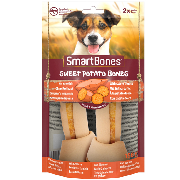 Smart Bones Tatlı Patatesli Medium Köpek Ödülü Çiğneme Kemiği 2'li (158 gr)