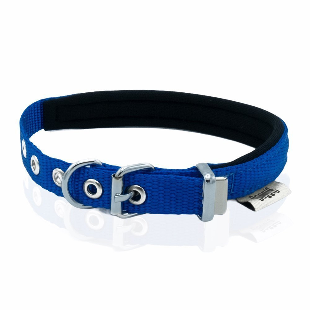 Doggie Dokuma Softlu Sade Köpek Boyun Tasması Mavi 2,5x37-45 cm