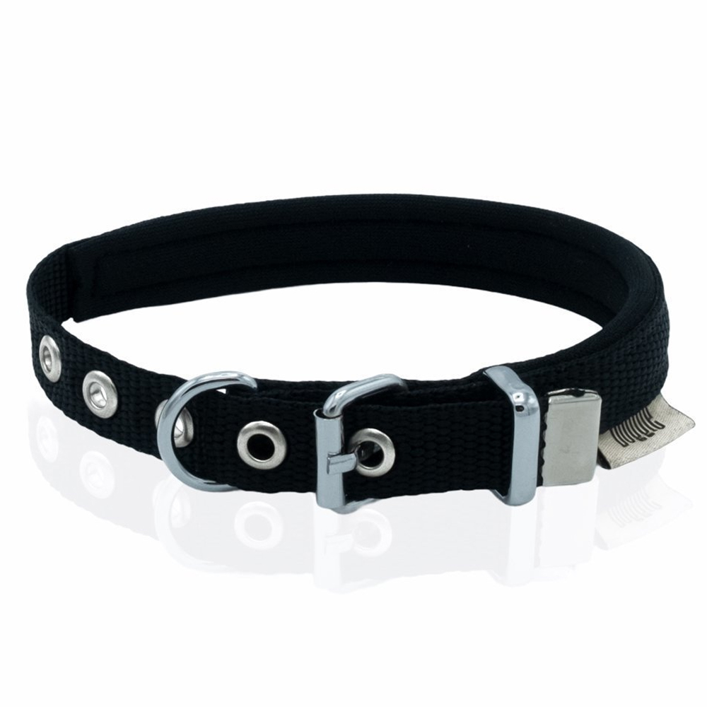 Doggie Dokuma Softlu Sade Köpek Boyun Tasması Siyah 2x35-40cm