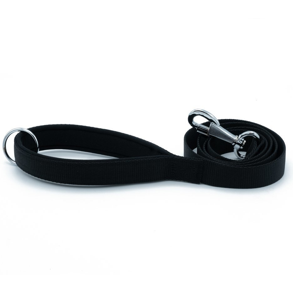 Doggie Dokuma Softlu Köpek Gezdirme Kayışı Siyah 2,5x120 cm